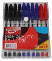 [5391525676739] (Available September) Ball Pens Assorted 10pk (4 Black,4 Blue,2 Red)-(BP-6739)