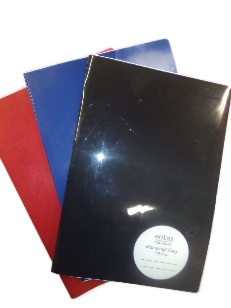 Manuscript Book A4 PP 120Page Plastic Cover (Blue/Red/Black)