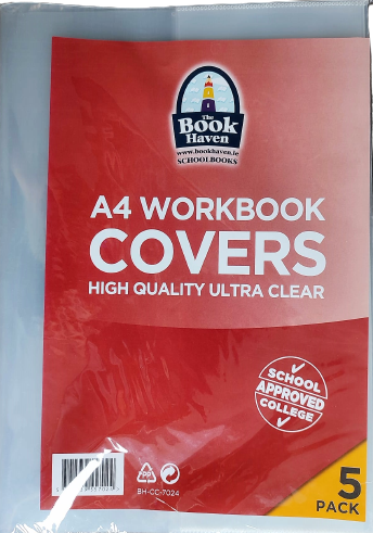 [5391539557024] Copy Covers A4 5 Pack (Workbook Covers)  Book Haven BH-CC-7024
