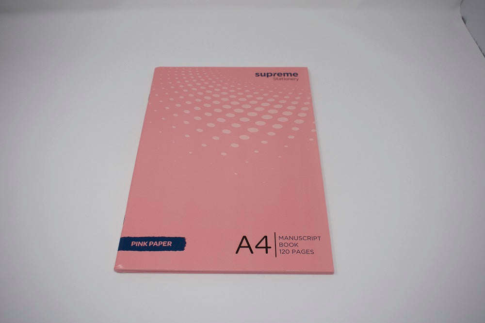 [5099073005703] Visual Aid A4 Manuscript Book 120 Page Pastel Pink (Dyslexia Friendly)