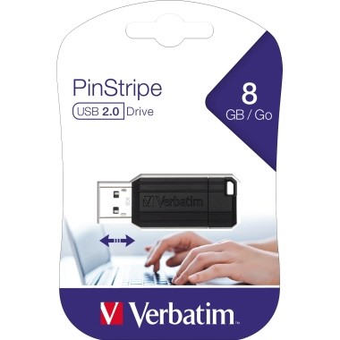 [0023942490623] USB 8gb Verbatim Pinstripe