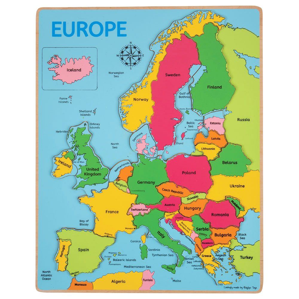 [0691621020487] Europe Insert Puzzle Bigjigs (Jigsaw)