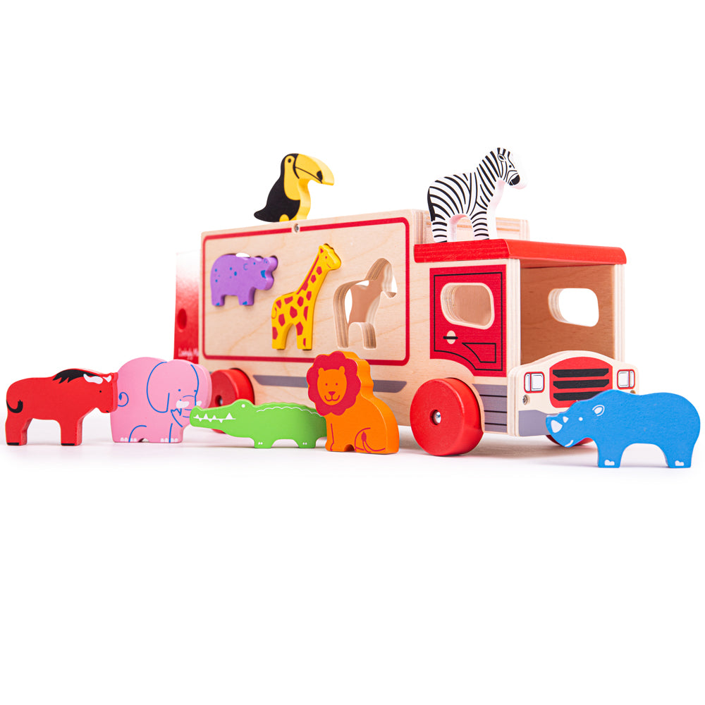 [0691621536414] Safari Sorting Lorry Bigjigs