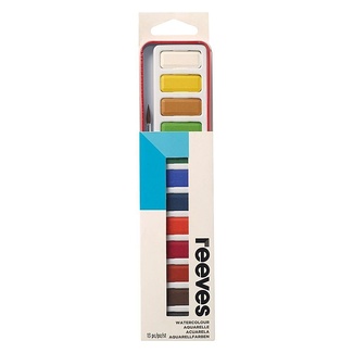 Watercolour Tin Set 12 Pans plus Brush Reeves
