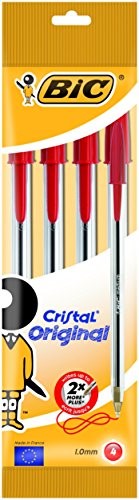 Pens Red 4Pcs Medium Bic
